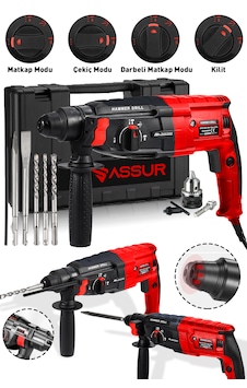 Assur ASR503 2-28MM 850W Darbeli Kırıcı Delici Hilti Kırmızı Assur ASR503 2-28MM 850W Darbeli Kırıcı Delici Hilti Kırmızı