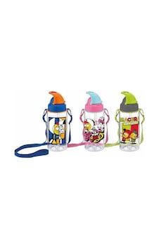 Renga Kral Şakir Desenli Pipetli Tritan Matara 500 ML Pembe