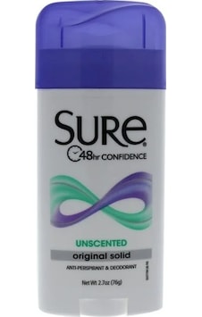 Sure Original Solid Unscented, perspirant Deodorant 76 G Sure Original Solid Unscented, perspirant Deodorant 76 G