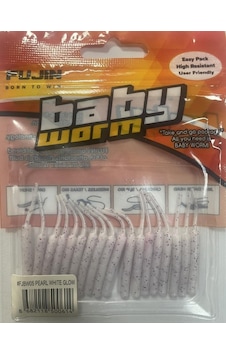 Fujin Baby Worm 5.2 Cm Floating Lrf Silikonu Pearl White Glow Fujin Baby Worm 5.2 Cm Floating Lrf Silikonu Pearl White Glow