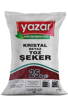 Yazar Kristal Beyaz Toz Şeker 25 KG Yazar Kristal Beyaz Toz Şeker 25 KG