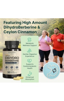 Vınatura Dihydroberberine With Ceylon Cinnamon, 500mg Patented Glucovantage Super Berberine 30 Caps