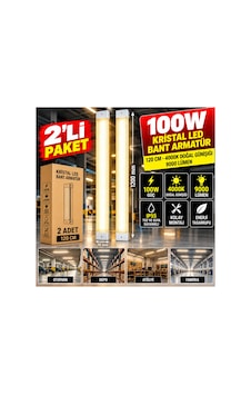 2 Li Paket 100 Watt 4 Sira 4000k Gün Işığı Led Kristal Plastik Armatür, 120 Cm, Ofis Ve Fabrikada, Sarı - 941477058 Sarı 2 Li Paket 100 Watt 4 Sira 4000k Gün Işığı Led Kristal Plastik Armatür, 120 Cm, Ofis Ve Fabrikada, Sarı - 941477058 Sarı