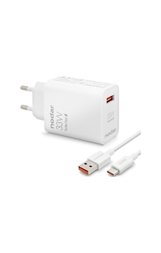 Type-c Hızlı Şarj Seti 33w Usb Adaptörlü - Beyaz Nd1006 Type-c Hızlı Şarj Seti 33w Usb Adaptörlü - Beyaz Nd1006