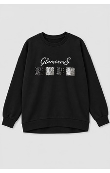 Markapia Kadın Bisiklet Yaka Pul Detaylı Sweatshirt SiYAH Markapia Kadın Bisiklet Yaka Pul Detaylı Sweatshirt SiYAH