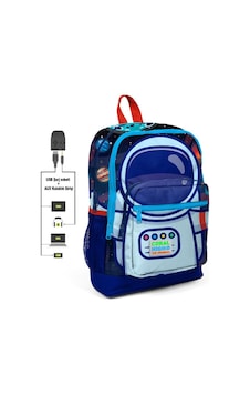 Coral High Mavi Astronot Baskılı İlkokul ve Günlük Sırt Çantası USB ve AUX Soketli 23824 Coral High Mavi Astronot Baskılı İlkokul ve Günlük Sırt Çantası USB ve AUX Soketli 23824