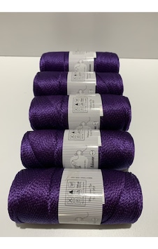 1 Adet Polyester 100gr Makrome Supla Ipi 150 Mt 2mm Mor Supla Ve Çanta Ipi.tığ No3