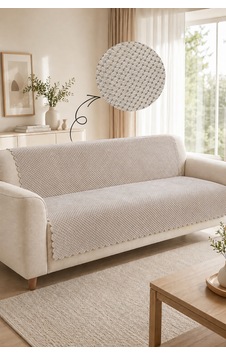 Kaymaz Taban Peluş Koltuk Örtüsü - Wellsoft Koltuk Örtüsü - 170x210 Cm - Bej Kaymaz Taban Peluş Koltuk Örtüsü - Wellsoft Koltuk Örtüsü - 170x210 Cm - Bej