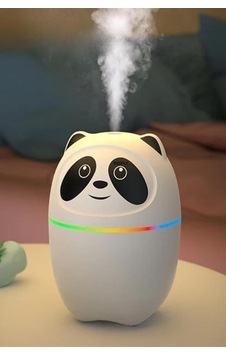 Sevimli Panda Figürlü Hava Nemlendirici, Ultrasonik Soğuk Buhar Makinesi, Led Işıklı Masaüstü Oda Nemlendirici