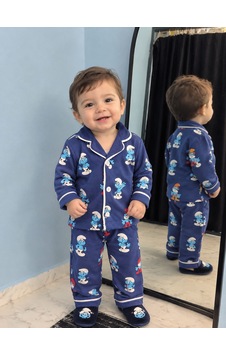 Güneş Kids Erkek Bebek Pijama Takımı Lacivert