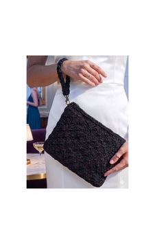 Execanta El Çanta Kağıt İp Örme 27x16x17 Siyah Execanta El Çanta Kağıt İp Örme 27x16x17 Siyah