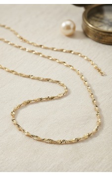 Pirinç Gold Renk Burgu Model Kadın Kolye Beyaz Pirinç Gold Renk Burgu Model Kadın Kolye Beyaz