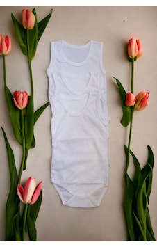 Salar Ticaret Bebek Basic Ribana Bisiklet Yaka Fitilli 3lü Atlet Body -krem Krem Salar Ticaret Bebek Basic Ribana Bisiklet Yaka Fitilli 3lü Atlet Body -krem Krem