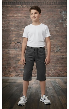 Black Steel Garson Boy Gabardin Kumaş Erkek Kapri Füme Black Steel Garson Boy Gabardin Kumaş Erkek Kapri Füme