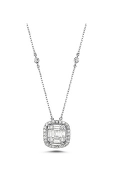 0,74 Karat Pırlantalı Baget Kolye 0,74 Karat Pırlantalı Baget Kolye