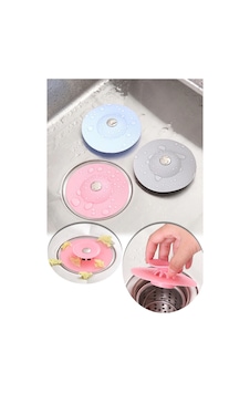 2 Kademeli Dokunmatik Lavabo Tıkacı Silikon Lavabo Gider Tıpası Çok Renkli