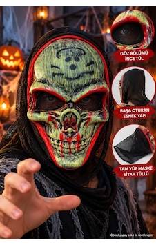 Kuru Kafa Korku Maskesi Kırmızı Yeşil Halloween Cadılar Bayramı Parti Kostüm Maskesi Çok Renkli Kuru Kafa Korku Maskesi Kırmızı Yeşil Halloween Cadılar Bayramı Parti Kostüm Maskesi Çok Renkli