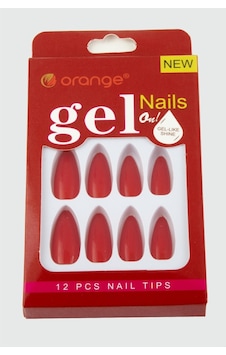 Hnrlıshp Orange Yapıştırıcılı Jel Takma Tırnak-kırmızı Hnrlıshp Orange Yapıştırıcılı Jel Takma Tırnak-kırmızı