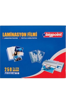 Bigpoint Laminasyon Filmi 78x102 MM 78X102 MM 100 Lü Kutu N11.196 Bigpoint Laminasyon Filmi 78x102 MM 78X102 MM 100 Lü Kutu N11.196
