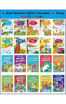 1. Sınıf Resimli Eğitici Masallar 20 Kitap Renkli Heceli 1. Sınıf Resimli Eğitici Masallar 20 Kitap Renkli Heceli