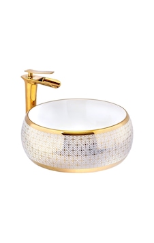 İsaoğlu Yapı Çanak Lavabo Gold Beyaz Çanak Lavabo Seramik Banyo Lavabosu 40x40 Armatür Hariçtir Beyaz