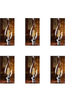 Edison 6 Adet 4w Led Filament Kıvrık Buji Ampul Günışığı Ct-4062g Edison 6 Adet 4w Led Filament Kıvrık Buji Ampul Günışığı Ct-4062g