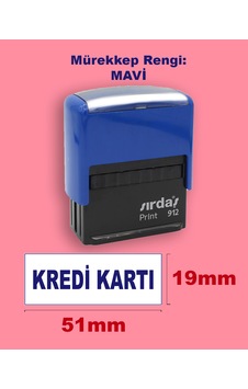 Kredi Kartı Kaşesi, 912 51mm 19mm Otomatik Kaşe Mavi Kredi Kartı Kaşesi, 912 51mm 19mm Otomatik Kaşe Mavi