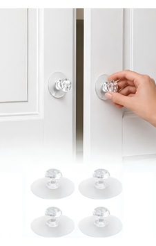 4 Adet Kristal Tasarımlı Çok Amaçlı Yapışkanlı Tutacak Buton Dekoratif Askı Ve Sabitleyici Şeffaf 4 Adet Kristal Tasarımlı Çok Amaçlı Yapışkanlı Tutacak Buton Dekoratif Askı Ve Sabitleyici Şeffaf
