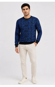 Butik İstanbul Erkek Siyah Mavi Yazı Desenli İki İplik Şardonlu Sweatshirt Lacivert Butik İstanbul Erkek Siyah Mavi Yazı Desenli İki İplik Şardonlu Sweatshirt Lacivert