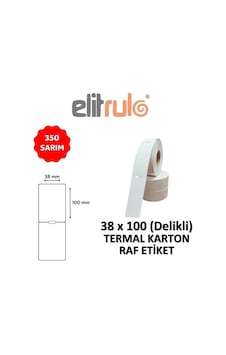 Elitrulo Termal Karton Raf Etiketi 38mm X 100mm Delikli - 350 Adet