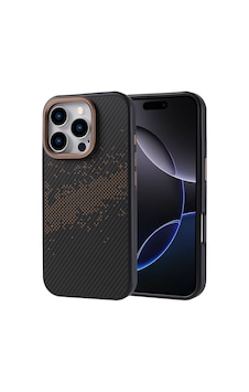 Apple iPhone 16 Pro Uyumlu Magsafe Şarj Özellikli Karbon Fiber Tasarımlı Zore Vave Kapak Gold Apple iPhone 16 Pro Uyumlu Magsafe Şarj Özellikli Karbon Fiber Tasarımlı Zore Vave Kapak Gold