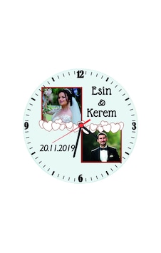 Evlilik Yıldönümü Hediyesi Cam Duvar Saati - Isimli Ve Fotoğraflı Evlilik Yıldönümü Hediyesi Cam Duvar Saati - Isimli Ve Fotoğraflı