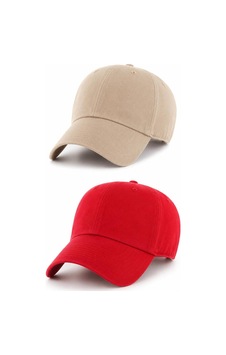 Caxis Spor Şapka Unisex 2'li Takım Bej Ve Kırmızı Arkası Cırtlı Ayarlanabilir Kırmızı - Bej Caxis Spor Şapka Unisex 2'li Takım Bej Ve Kırmızı Arkası Cırtlı Ayarlanabilir Kırmızı - Bej
