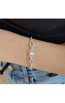 Baget Taşlı Gümüş Kadın Bileklik Rodyum Divan (528167991) Baget Taşlı Gümüş Kadın Bileklik Rodyum Divan (528167991)