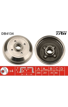Trw Db4134 Arka Fren Kampanası Corsa A 83-92 -corsa B-tıgra A 93-02 Abs Li 90509107-418025-90425919-90425920 Trw Db4134 Arka Fren Kampanası Corsa A 83-92 -corsa B-tıgra A 93-02 Abs Li 90509107-418025-90425919-90425920