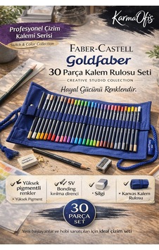 Faber-castell Goldfaber 30 Parça Kalem Rulosu Seti Renkli Kalem Çizim Boyama Eskiz Seti Faber-castell Goldfaber 30 Parça Kalem Rulosu Seti Renkli Kalem Çizim Boyama Eskiz Seti