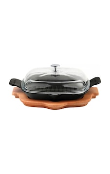Lava Döküm Izgara Tavası Cam Kapaklı Kayın Servis Ahşabı Döküm Demir Yekpare Çift Kulplu Ölçü 26x26cm. Lava Döküm Izgara Tavası Cam Kapaklı Kayın Servis Ahşabı Döküm Demir Yekpare Çift Kulplu Ölçü 26x26cm.