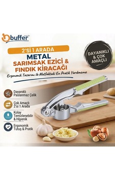 Buffer 2 Si 1 Arada Sarımsak Ezici Ve Fındık Kıracağı, Saplı Manuel Pres Renkli Buffer 2 Si 1 Arada Sarımsak Ezici Ve Fındık Kıracağı, Saplı Manuel Pres Renkli