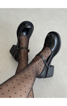 Selin Shoes Nora Kısa Topuklu Bilek Detaylı Gold Aksesuarlı Kadın Loafer- Siyah Selin Shoes Nora Kısa Topuklu Bilek Detaylı Gold Aksesuarlı Kadın Loafer- Siyah