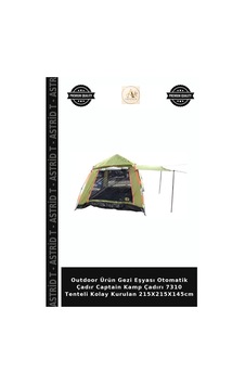 Outdoor Ürün Gezi Eşyası Otomatik Çadır Captain Kamp Çadırı 7310 Tenteli Kolay Kurulan 215x215x145cm