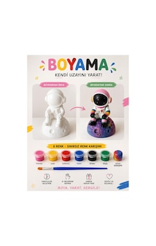 Astronot Boyama Seti Çocuk Boyama Etkinlik Seti 6 Renk Akrilik Boya + Fırça Boyanabilir Dekoratif Figür Astronot Boyama Seti Çocuk Boyama Etkinlik Seti 6 Renk Akrilik Boya + Fırça Boyanabilir Dekoratif Figür