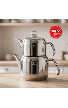 Sofram Soft 17 Cm Büyük Boy Çaydanlık Takımı Gümüş Sofram Soft 17 Cm Büyük Boy Çaydanlık Takımı Gümüş