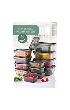 KitchenLife Kitchenlife 12'li Dikdörtgen Mikrodalga İçi Saklama Kabı 1600ML-900ML-400ML Sebze Meyve Et Tavuk Saklama Kabı KitchenLife Kitchenlife 12'li Dikdörtgen Mikrodalga İçi Saklama Kabı 1600ML-900ML-400ML Sebze Meyve Et Tavuk Saklama Kabı