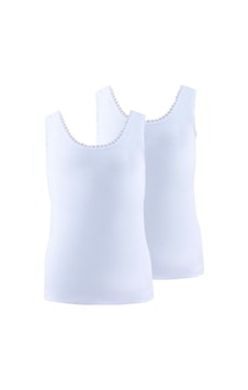 Blackspade Kız Çocuk Atlet 2li Paket 1297 - Beyaz Blackspade Kız Çocuk Atlet 2li Paket 1297 - Beyaz