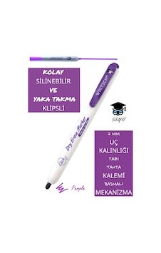 Writech Basmalı Tahta Kalemi, Yaka Clipsli, 2 Mm, Mor, Kolay Silinebilir Genel Writech Basmalı Tahta Kalemi, Yaka Clipsli, 2 Mm, Mor, Kolay Silinebilir Genel