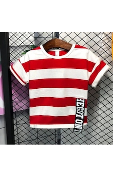 Miniğimin Cicileri Fashion Armalı Çizgili Erkek Çocuk Tşört -... Kırmızı Miniğimin Cicileri Fashion Armalı Çizgili Erkek Çocuk Tşört -... Kırmızı