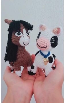 Amigurumi Doru Atı Ve Sevimli İnek Buzu Minik Oyuncaklar Amigurumi Doru Atı Ve Sevimli İnek Buzu Minik Oyuncaklar