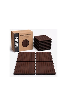 %100 Akasya Ahşap Deck Karo 50x50 Cm Geçmeli Click Sistem 1 Koli 4 Adet 1 M² Balkon Teras Bahçe Havuz Banyo
