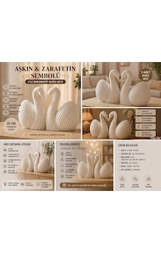 2 Li Dekoratif Kuğu Biblo Seti 25 Cm 3d Baskı Sağlıklı Pla Modern Şık Ev Dekoru & Romantik Hediye Krem 2 Li Dekoratif Kuğu Biblo Seti 25 Cm 3d Baskı Sağlıklı Pla Modern Şık Ev Dekoru & Romantik Hediye Krem