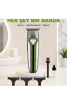 Profesyonel Saç Sakal Tıraş Makinesi T Bıçaklı Şarjlı Kablosuz 3 Taraklı Erkek Bakım Seti Profesyonel Saç Sakal Tıraş Makinesi T Bıçaklı Şarjlı Kablosuz 3 Taraklı Erkek Bakım Seti